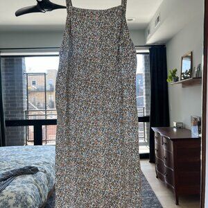 Abercrombie & Fitch Linen Blend Orange Floral Print Mini Dress Size XS Open Back